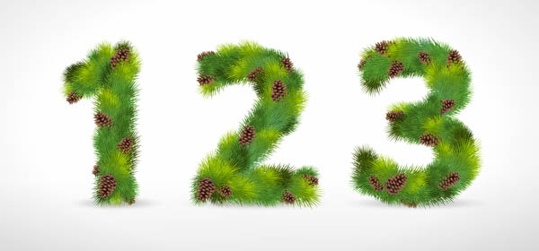 free vector Composed of pine numbers vector